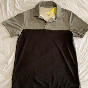 All In Motion - Contrast Polo - Black & Gray - Size S - Active Wear